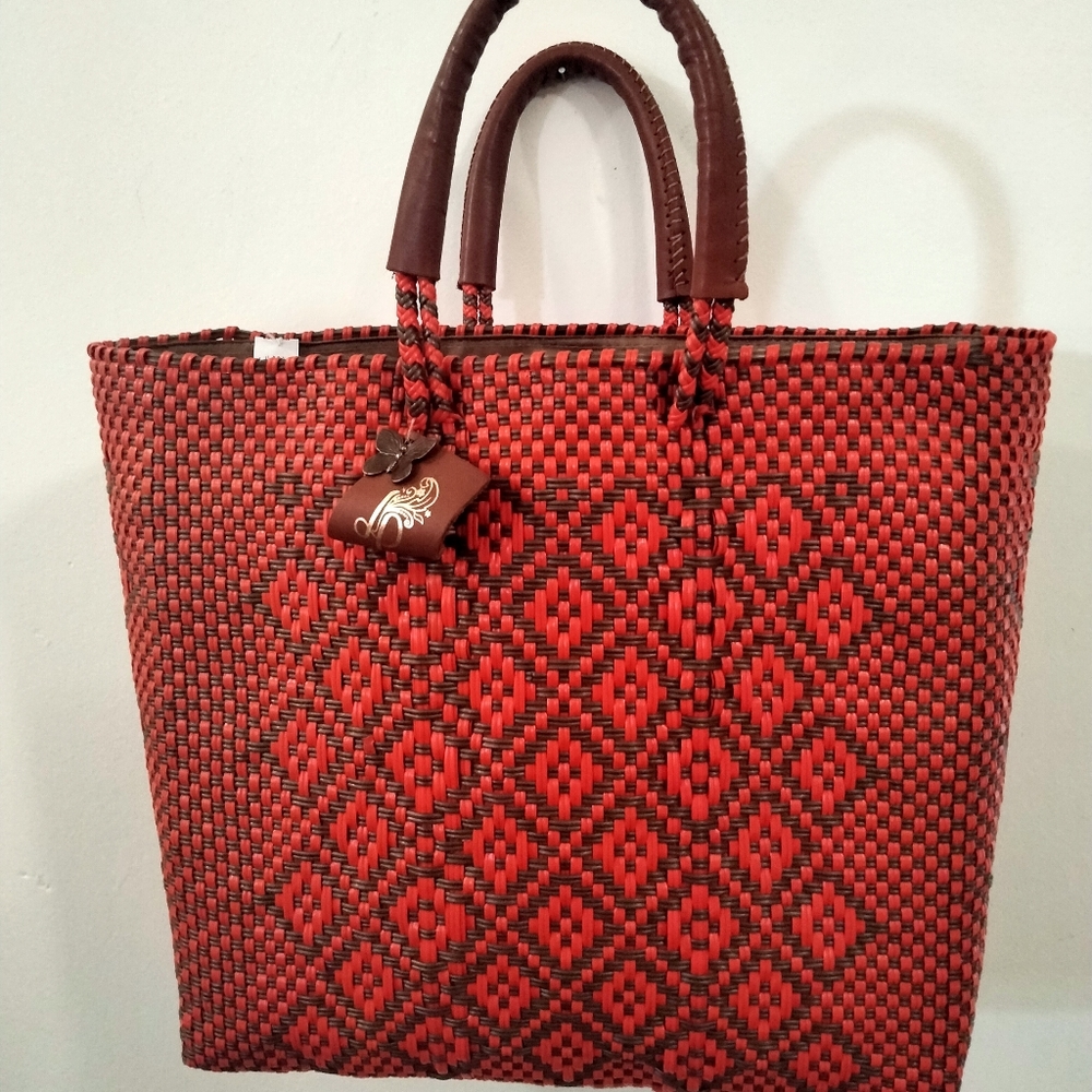 Mexican hand bag Hand made of  plastic by Paola different details and color